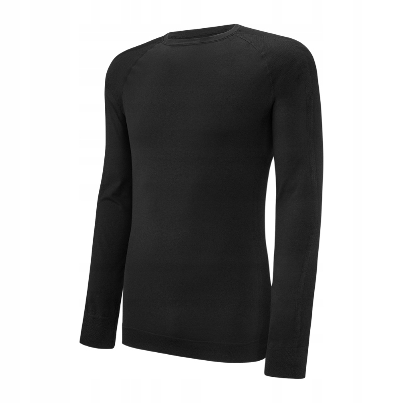 Pánská mikina s dlouhým rukávem z vlny Merino, termoaktivní, černá, L/XL