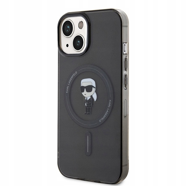 Etui Karl Lagerfeld IML Ikonik MagSafe do iPhone 15 czarne Karl Lagerfeld