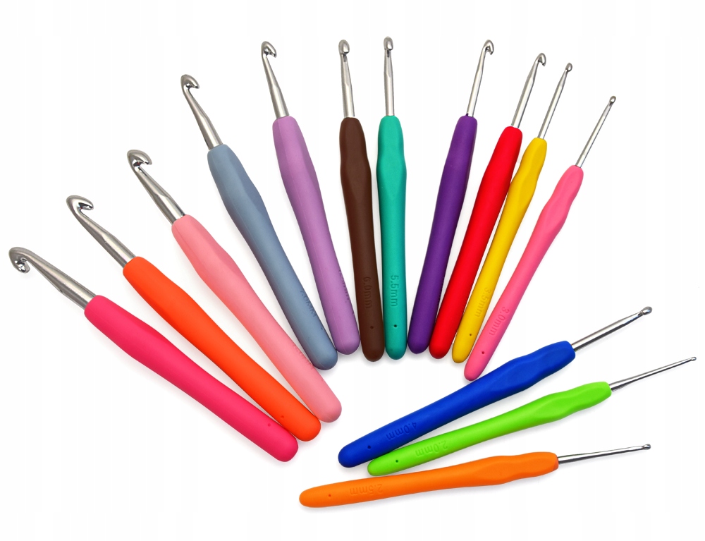 Szydełka aluminiowe z silikonowymi uchwytami Zestaw 14szt. Sz14s Kod producenta Sz14s