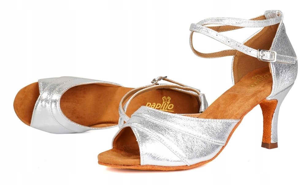 BUTY DO TAŃCA TANECZNE LATINO POŁYSKUJĄCE 7cm Rozmiar 40