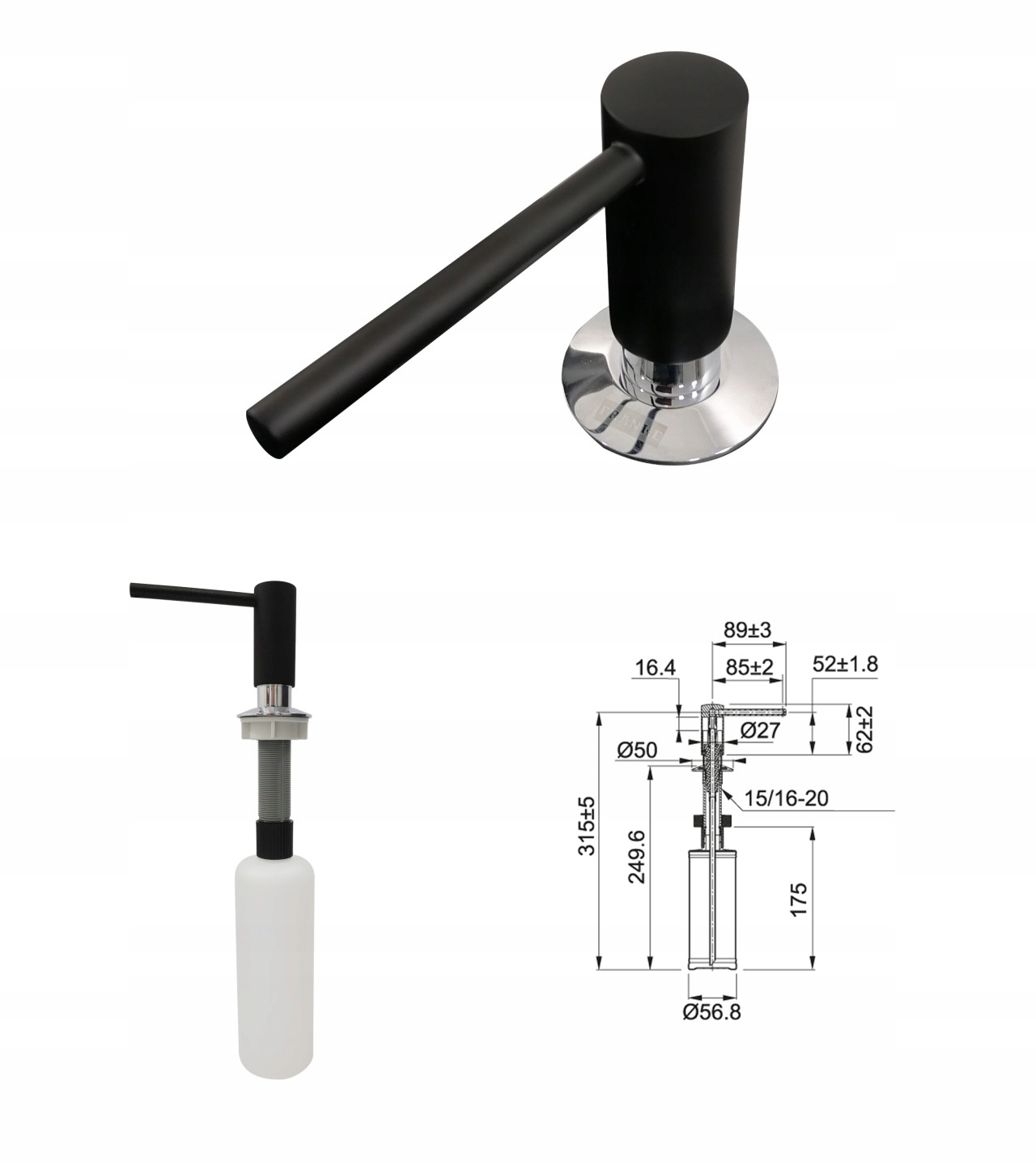 DOZOWNIK FRANKE COMFORT Czarny mat do zlewu Marka Franke
