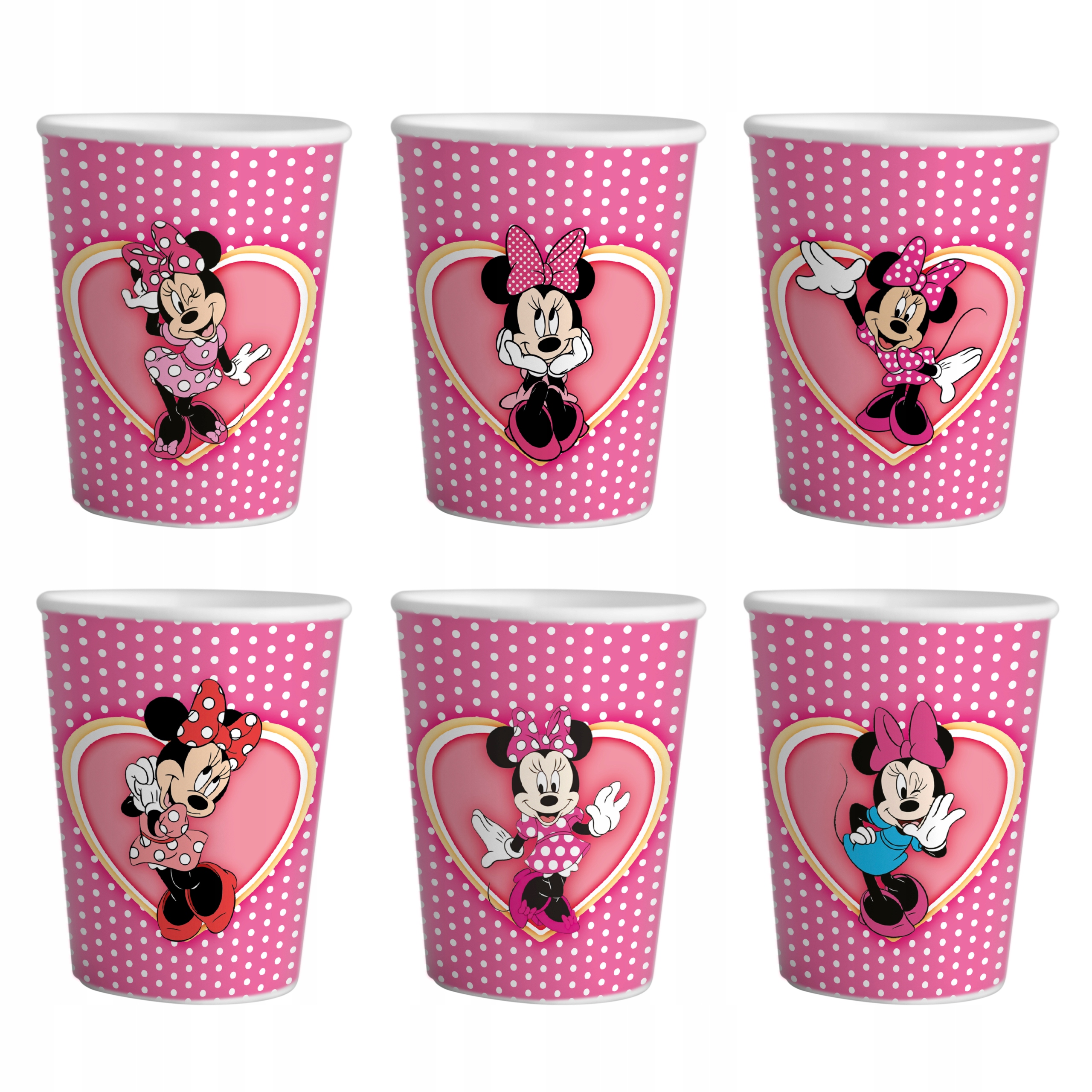 KUBKI PAPIEROWE Myszka Minnie IMPREZA URODZINOWA