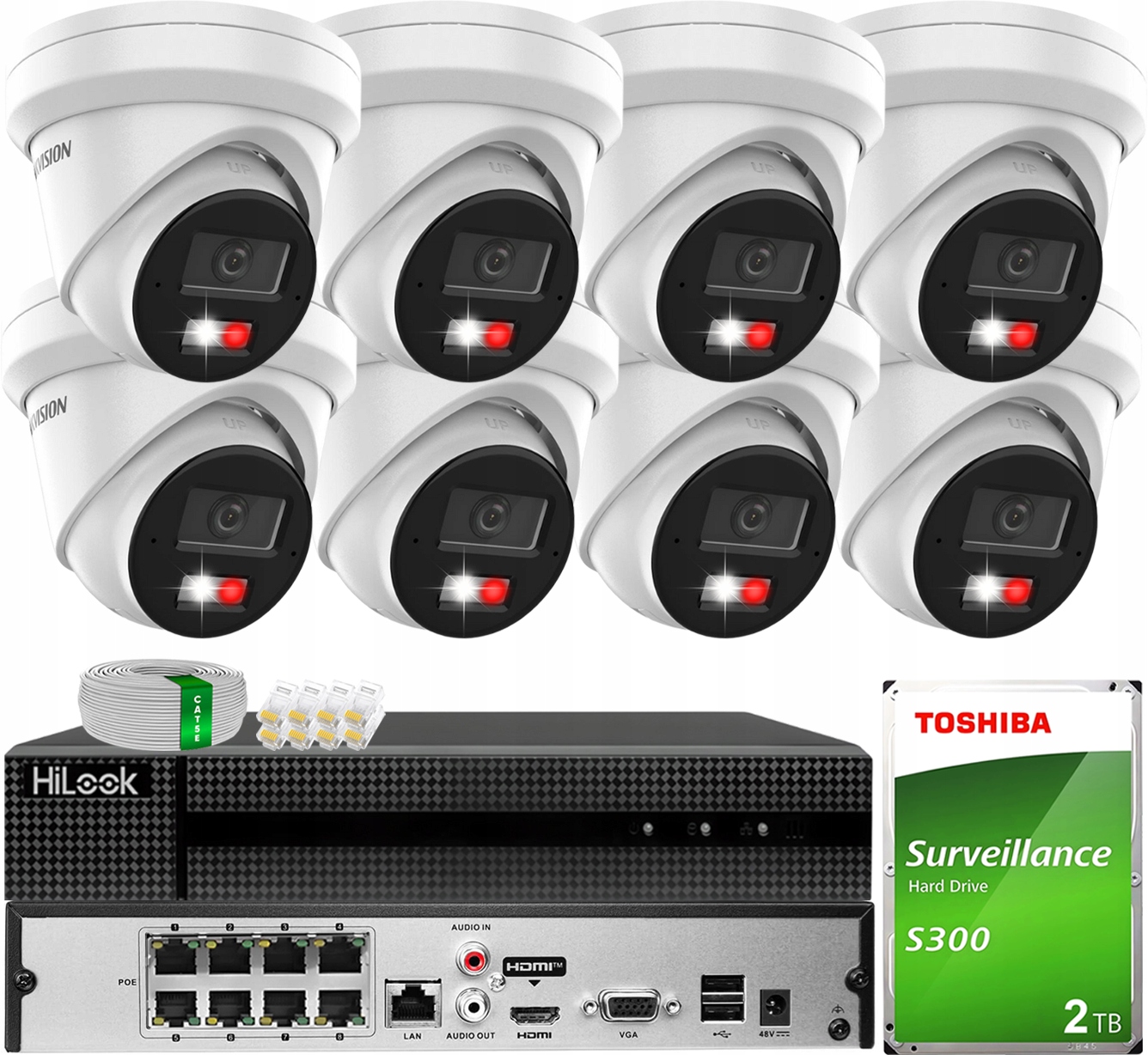 Monitorovací sada 6MPx 8 kamer DS-2CD2363G2-LI2U AcuSense Hikvision 2TB