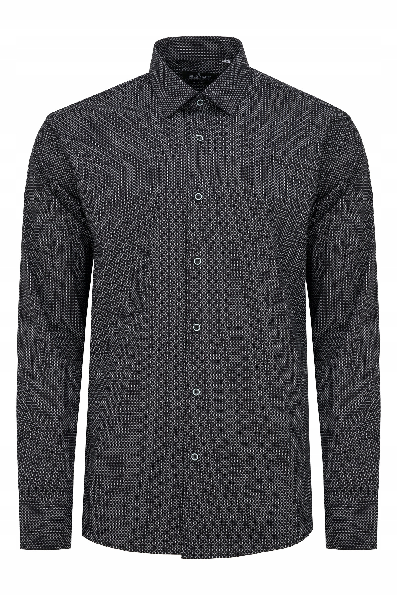 Černá pánská košile Slimfit k elegantním kalhotám Casual XXL/46