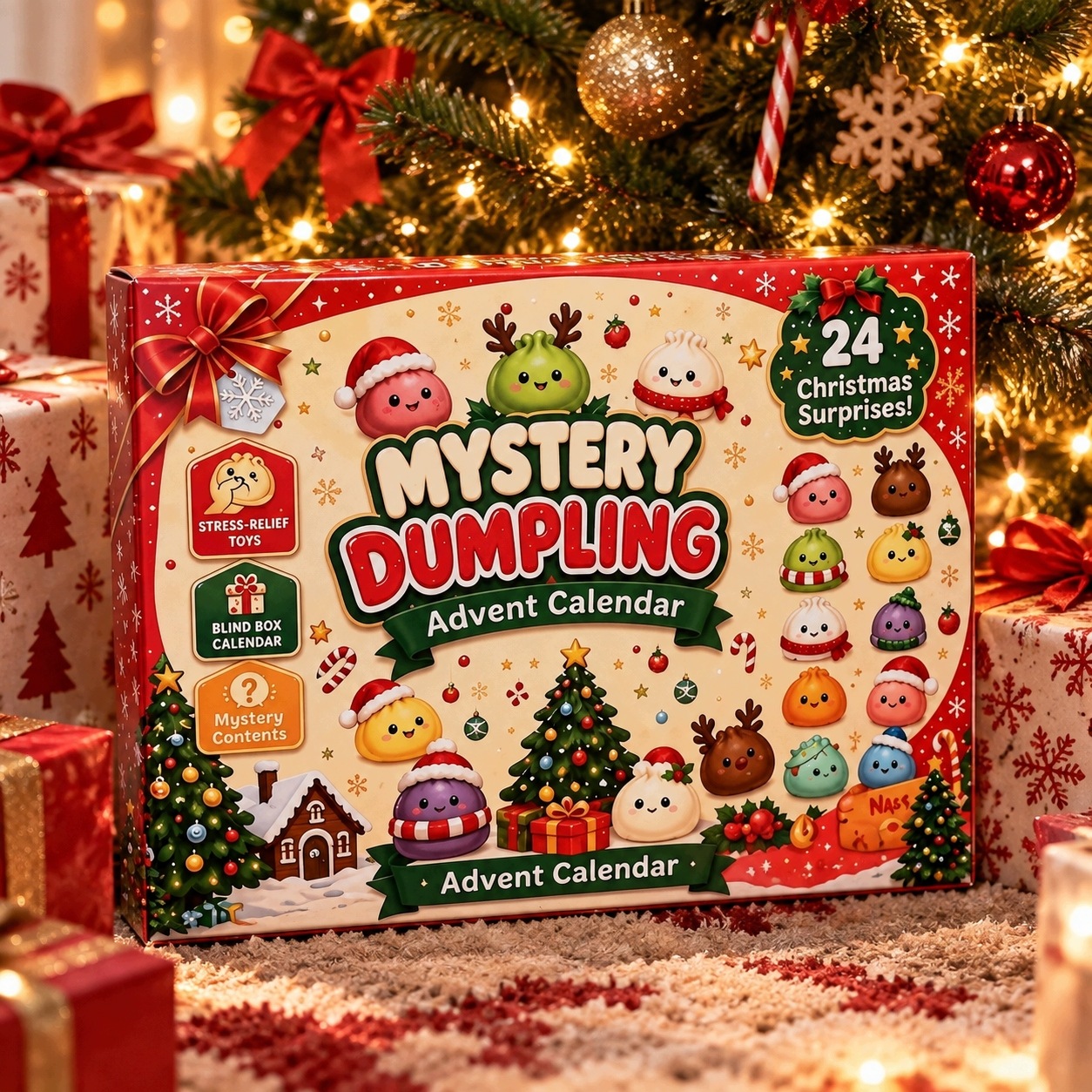 Адвент-календарь Modebelle Squishy Dumpling, 24 праздничные мялки-антистресс, от 3 лет — фото 8