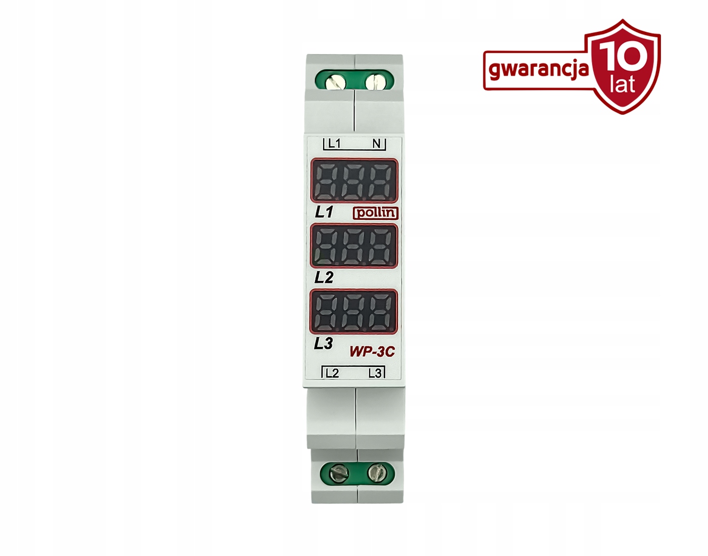 Voltmetr 3-fázový monitor sítě, informace o poruchě, Din 1 modul WP-3C