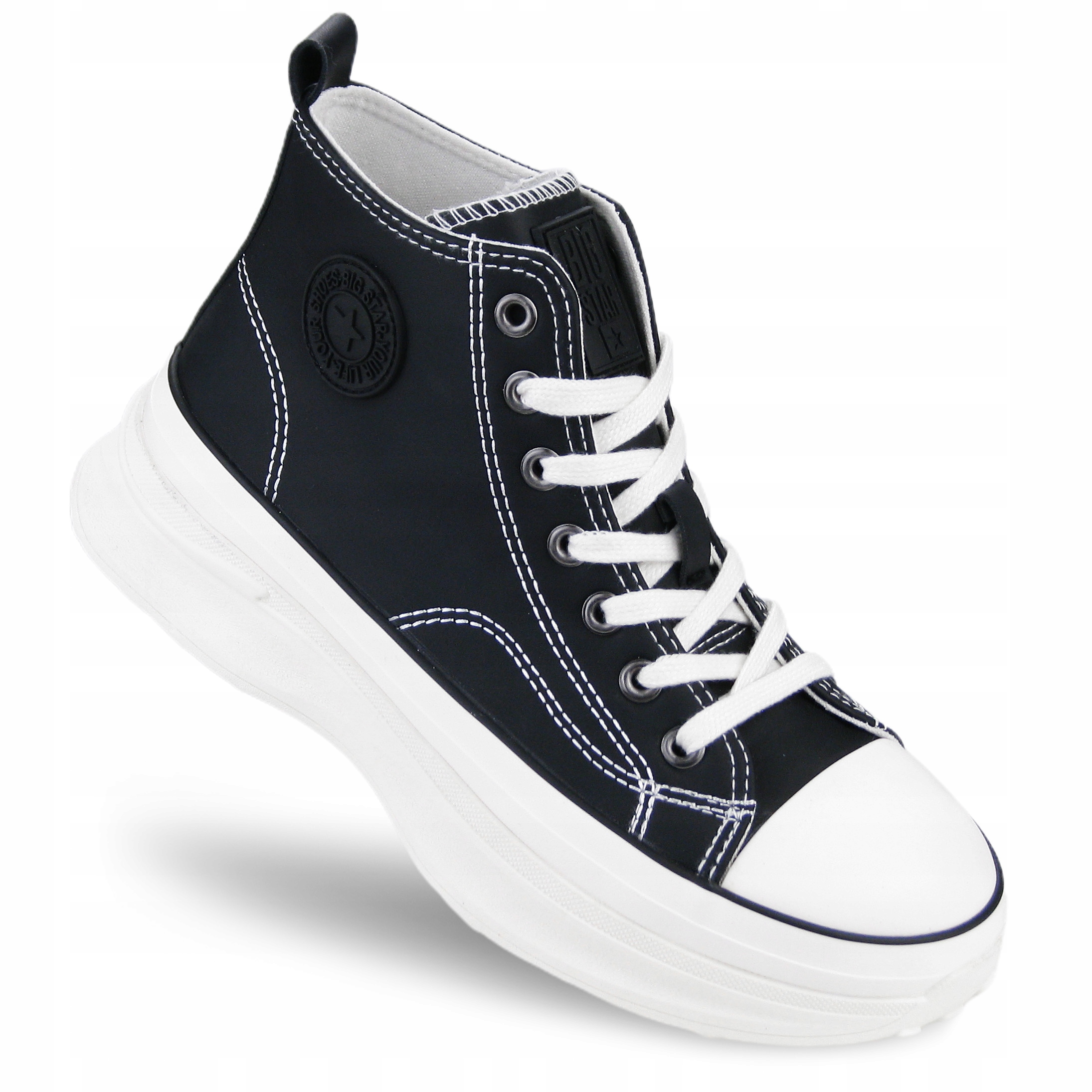 Trampki damskie Buty na podwyższonej podeszwie Big Star wysokie OO274063 39