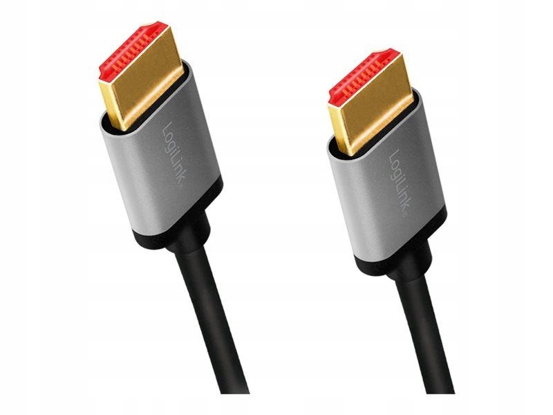 Logilink CHA0104 Kabel Hdmi A/m to A/m 8K/60Hz alu czarny/szary 1m