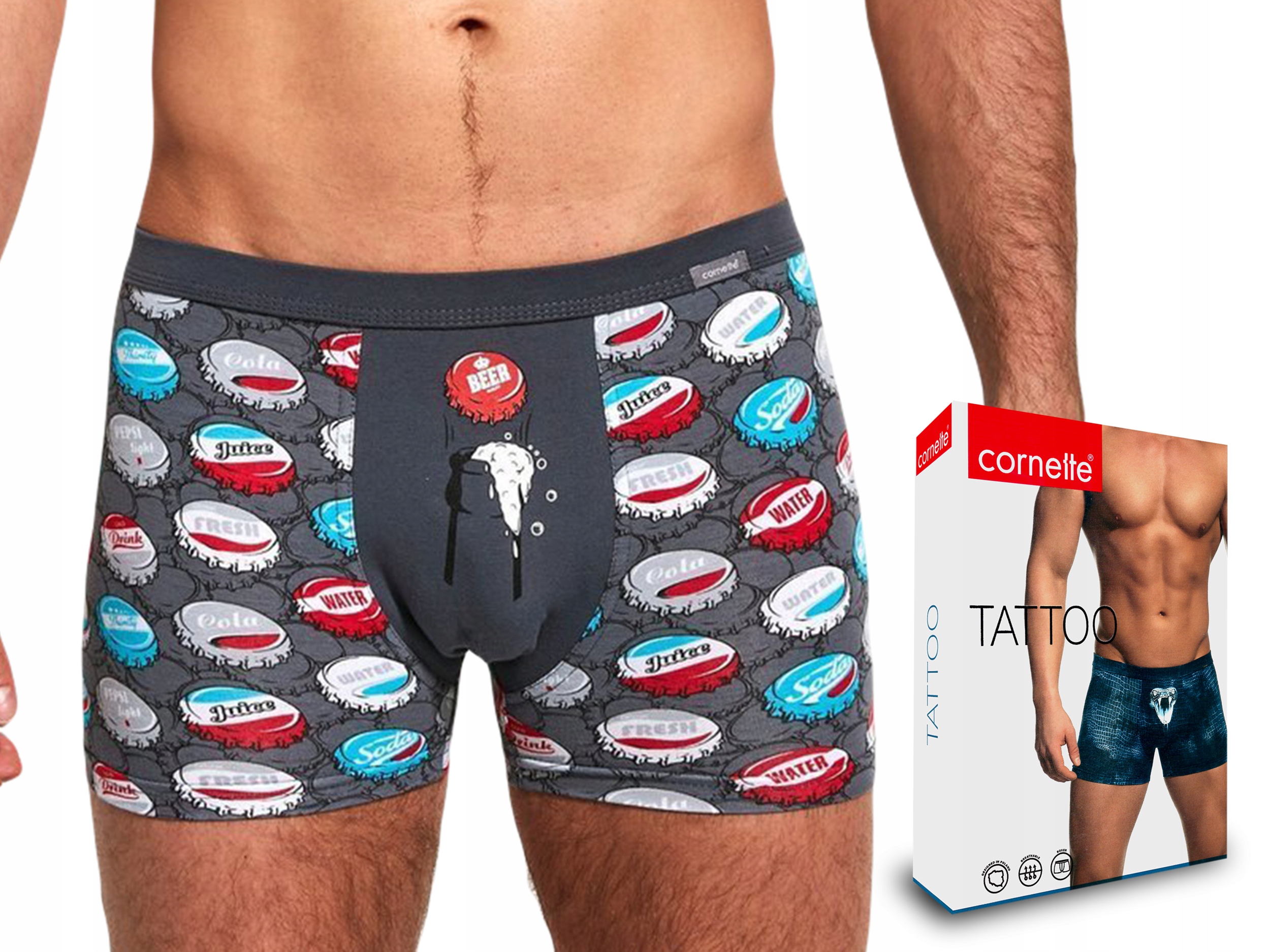 

Obcisłe bokserki Cornette Tattoo Bear 280/191, XL