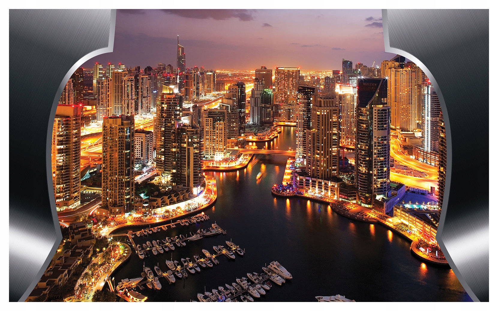 Fototapeta Noční město Dubaj Marina Panorama 350x250 Mrakodrapy lepidlo