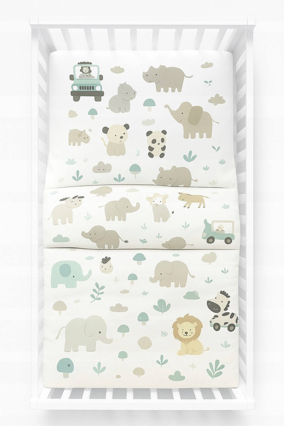 POŚCIEL 100x135 DO ŁÓŻECZKA DZIECIĘCA NIEMOWLĘCA 2 ELEMENTY BAWEŁNA 100% Kolor wielokolorowy