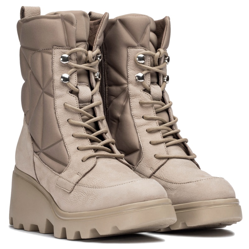 Dámské kozačky Wonders G-7004 Silver Taupe béžové Kůže VEL.38