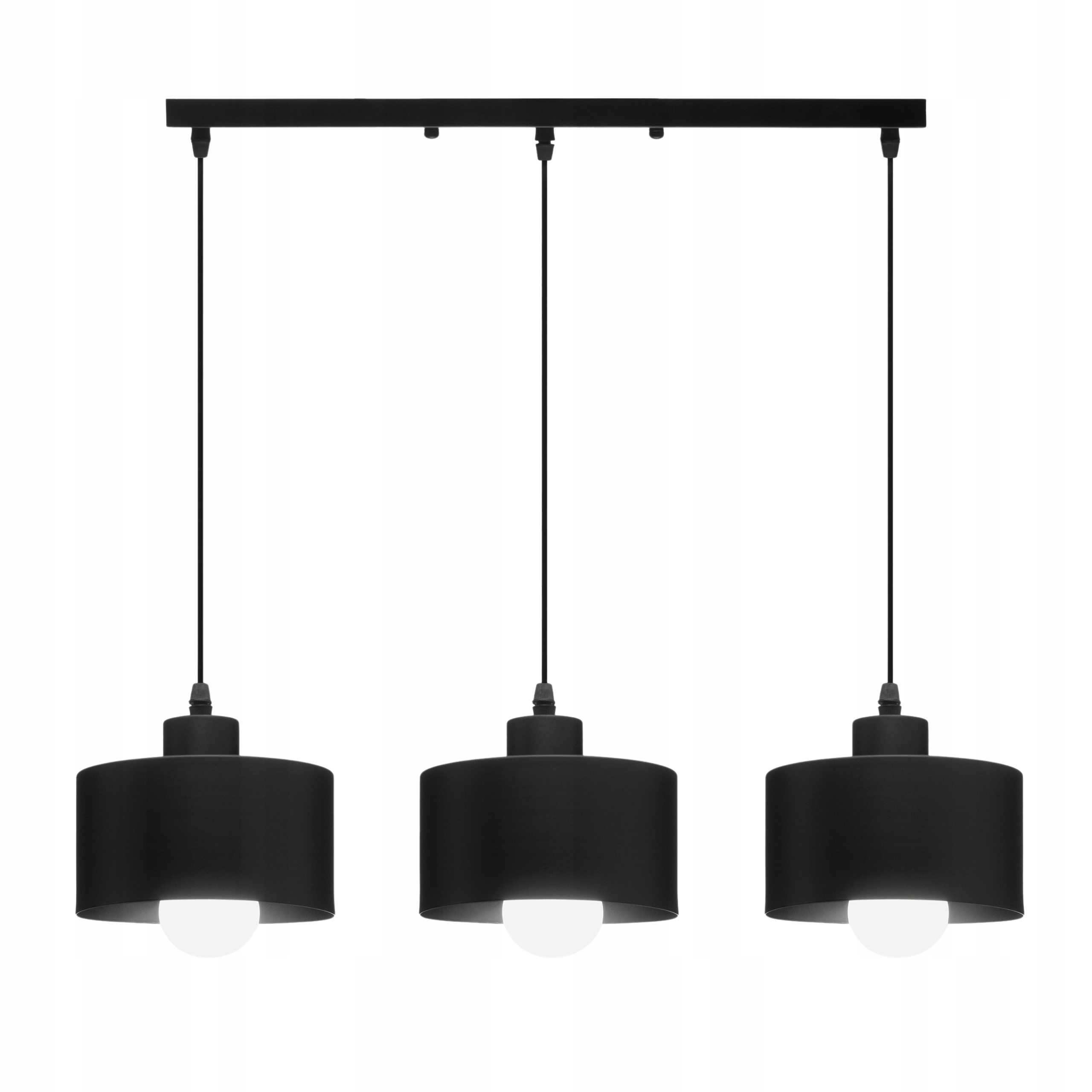 Závěsné Stropní Svítidlo Trojitá Černá Moderní Minimalistická E27