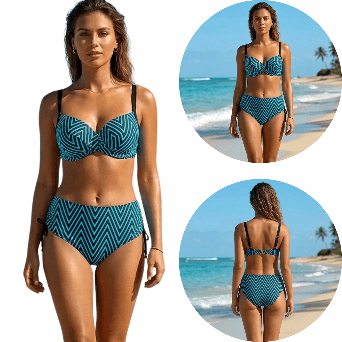 Dvoudílné plavky Velké Velikosti, vyztužené, 29785 95C/D+XXL