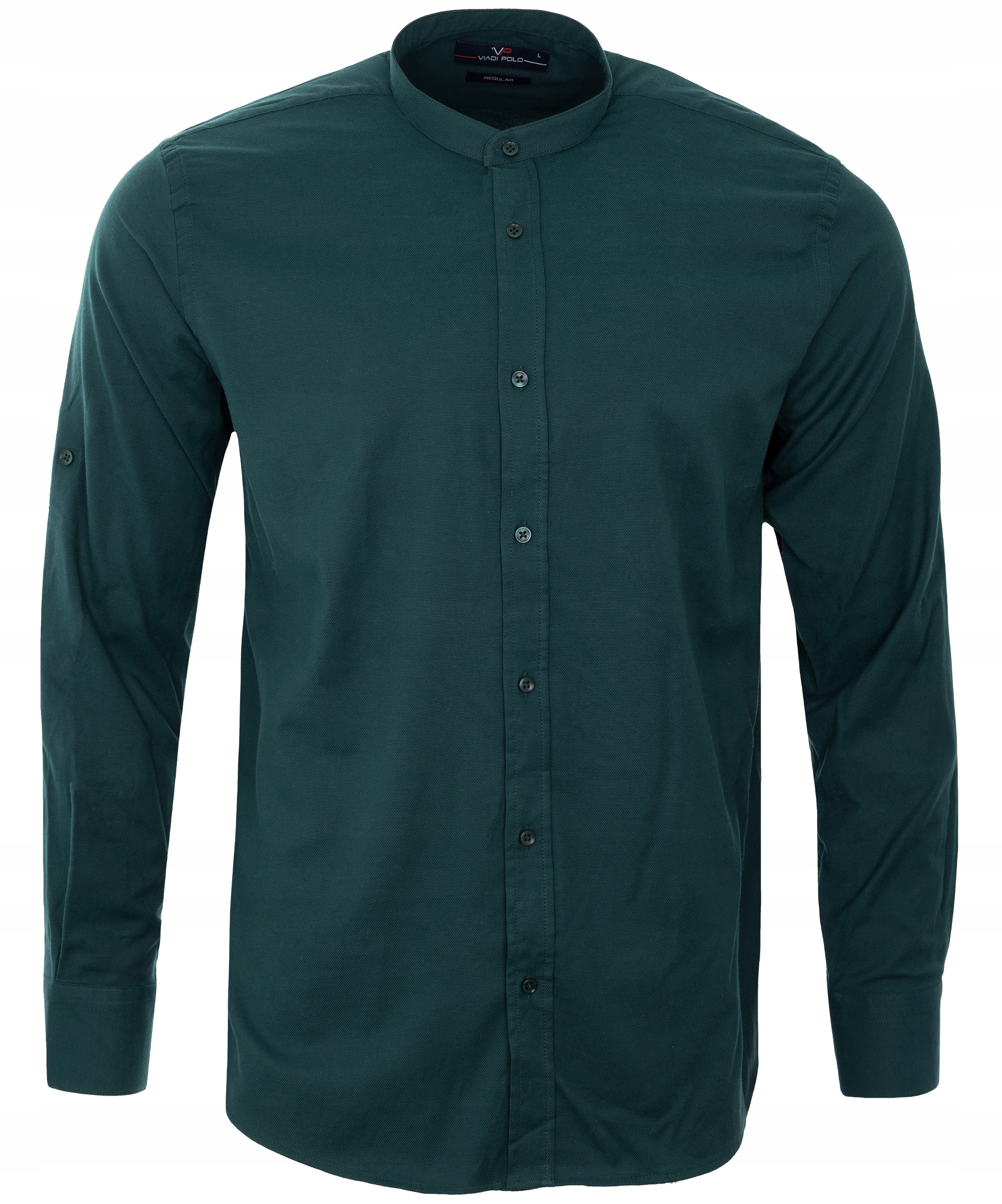 KOSZULA MĘSKA bawełna ZIELONA STÓJKA 5XL REGULAR