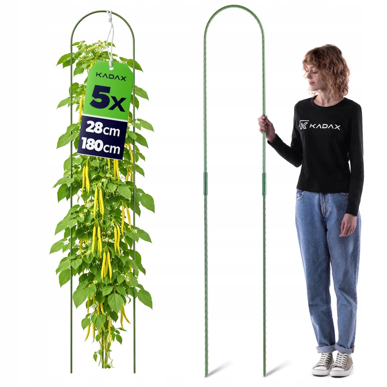 5 SZT PODPORA DO ROŚLIN 180 cm ŁUKOWA OGRODOWA POMIDORÓW KWIATÓW METALOWA