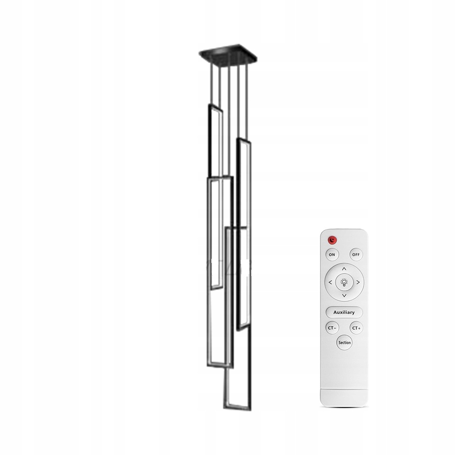 Lampa Wisząca Antresola Czarna Klatka 4 Głowy 20X100CM H 250CM 206W