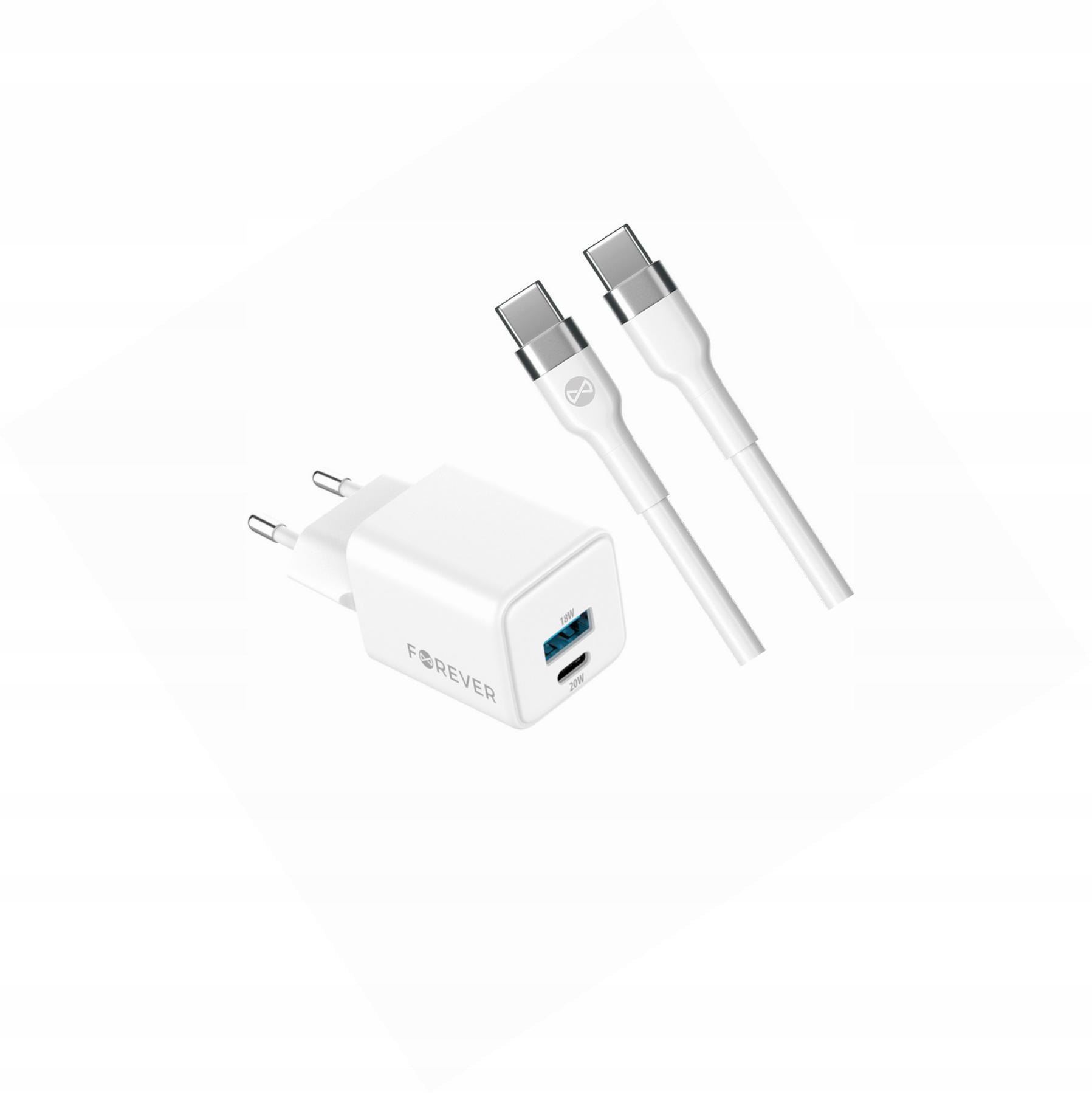 Szybka ładowarka GaN 20W 2 wejścia długim z kablem 2m do Huawei P Smart Pro