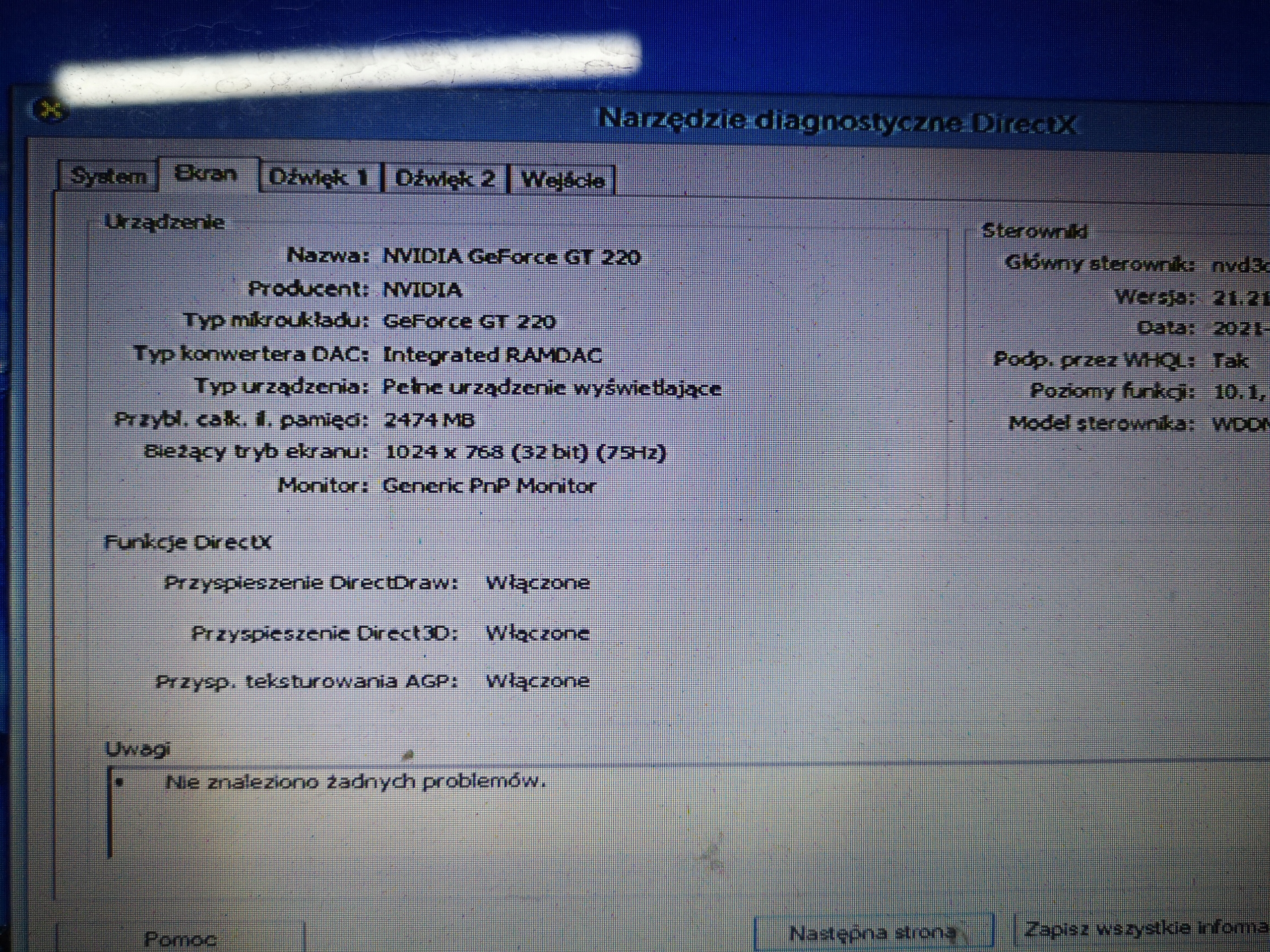 Komputer stacjonarny + monitor Pojemność dysku 500 GB