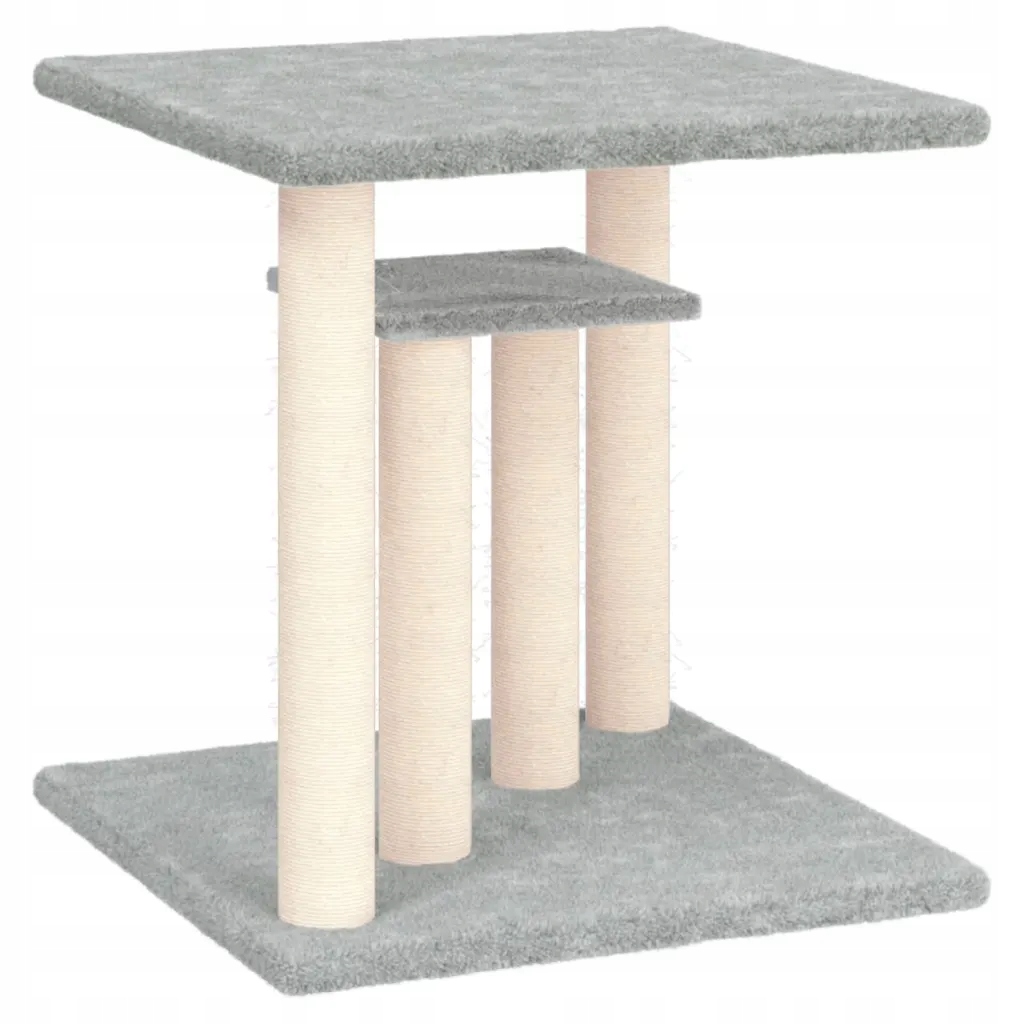 Levně Škrabadlo pro kočky s plošinami, světle šedé, 50 cm