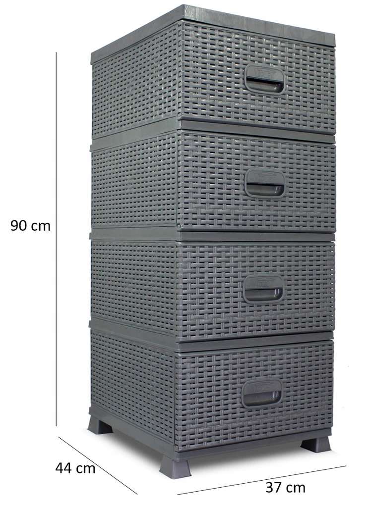 SZAFKA KOMODA REGAŁ 4 SZUFLADY DO ŁAZIENKI RATTAN Kod producenta KAS0357/2A