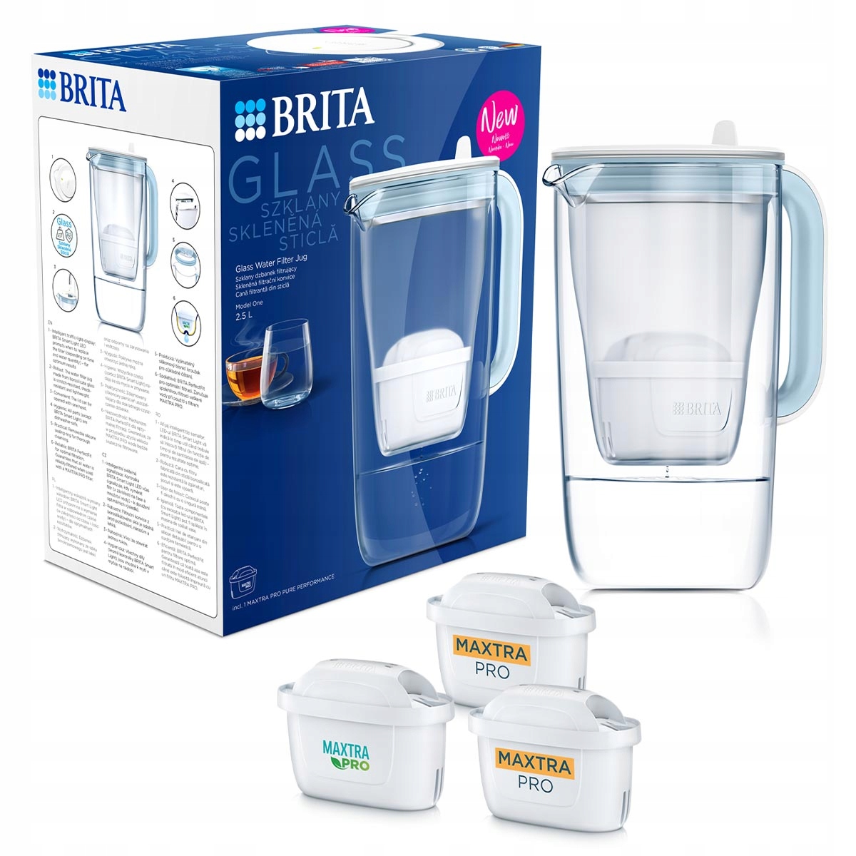 Brita Glass szklany dzbanek z filtrem Pure Performance Hard Water 2szt.