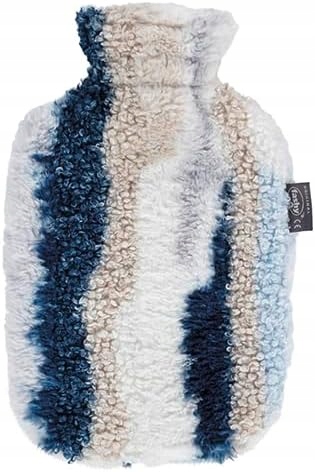 Termofor pokrowcem w kolorze marmurkowym niebieski 2l