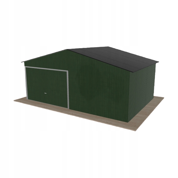 Plechová garáž 6x4 m jednopolohová, dvouspádová, zelená