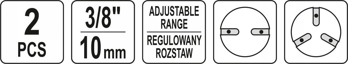 ZESTAW ADAPTERÓW REGULOWANYCH 2 I 3 PINOWYCH DO ZACISKÓW HAMULCOWYCH Waga produktu z opakowaniem jednostkowym 0.5 kg