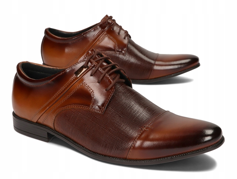 

Buty Męskie Obuwie Wizytowe Skóra 055 Brąz 40