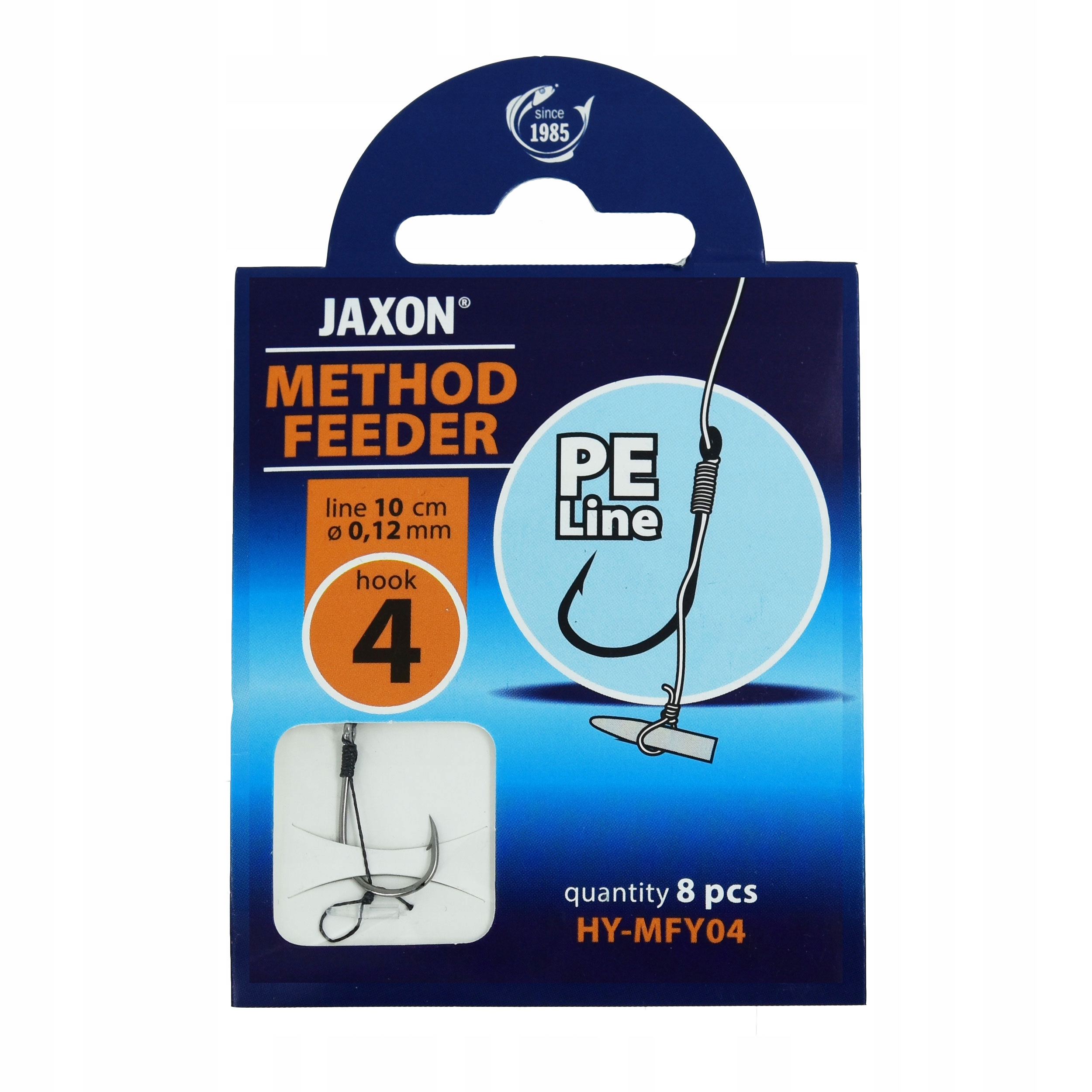 Haki z przyponem z plecionki +włos Jaxon Method Feeder 0.12mm #4 8szt