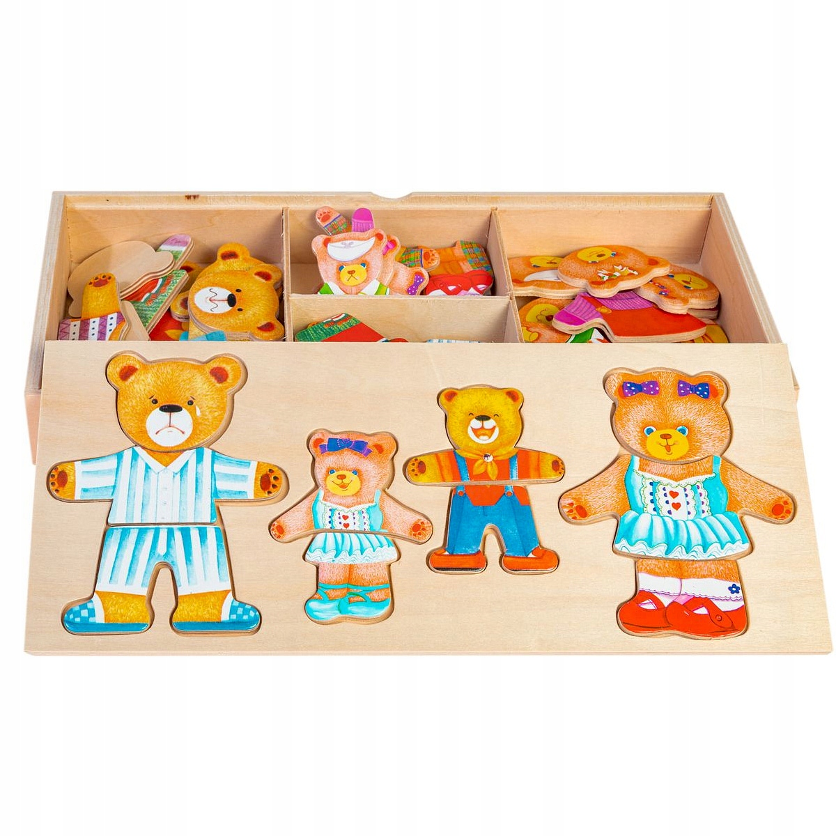 

Układanka Drewniana 4 Misie Puzzle 60 El.