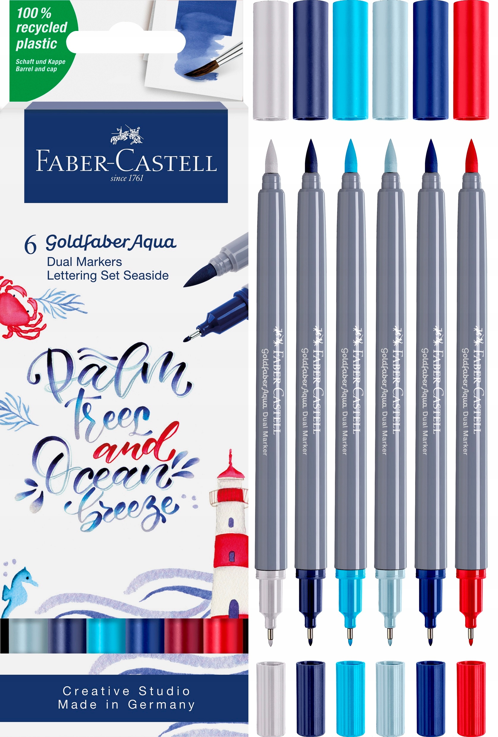 Akvarelové pero Oboustranné 6 Kusů Goldfaber Vodní Seaside Faber-Castell
