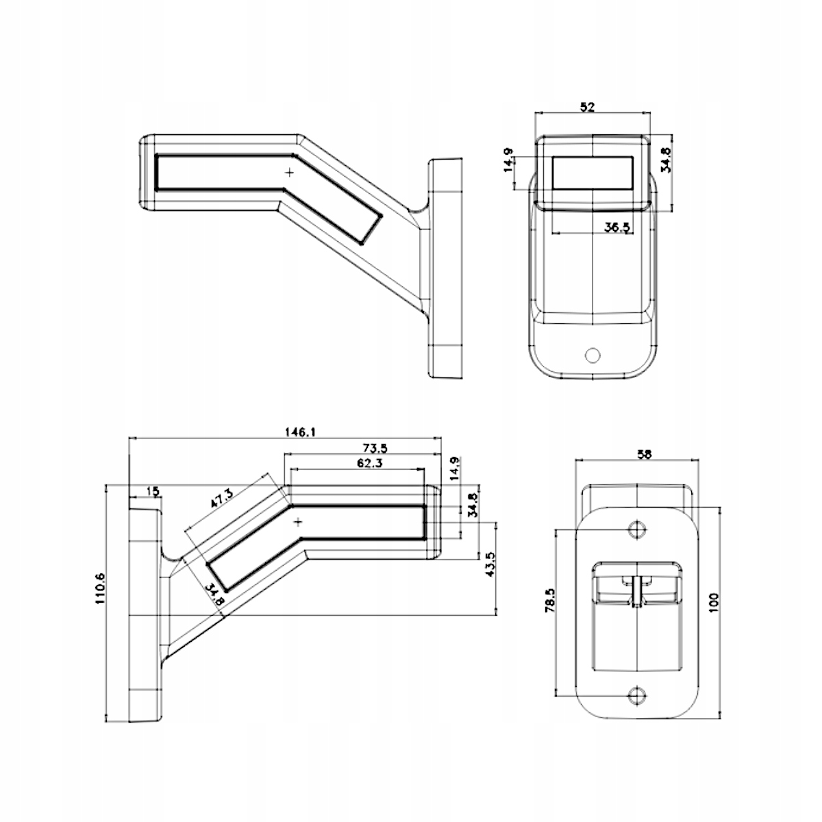 2x LAMPA OBRYSOWA OBRYSOWKA neon LED 12V 24V P L Lamp Type universal