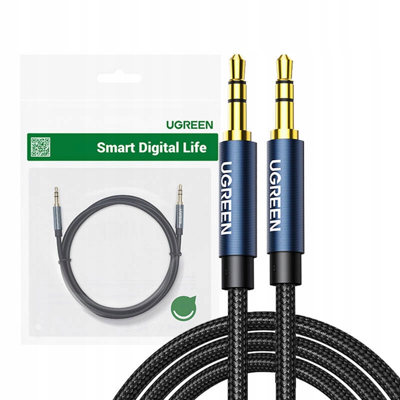 UGREEN KABEL PRZEWÓD AUDIO STEREO WTYCZKA AUX 2X MINIJACK 3,5 MM OPLOT 1M Kod producenta 10685