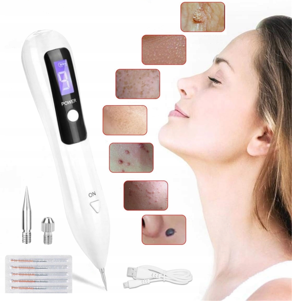 ZESTAW DO USUWANIA BRODAWEK ZMIAN SKÓRNYCH TATUAŻY PLASMA PEN PLAZMA LASER Kod producenta 00049A9