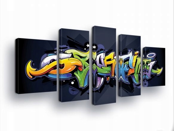 Obraz 170x100 Graffiti Street art Urban Farebný Dynamický Moderný