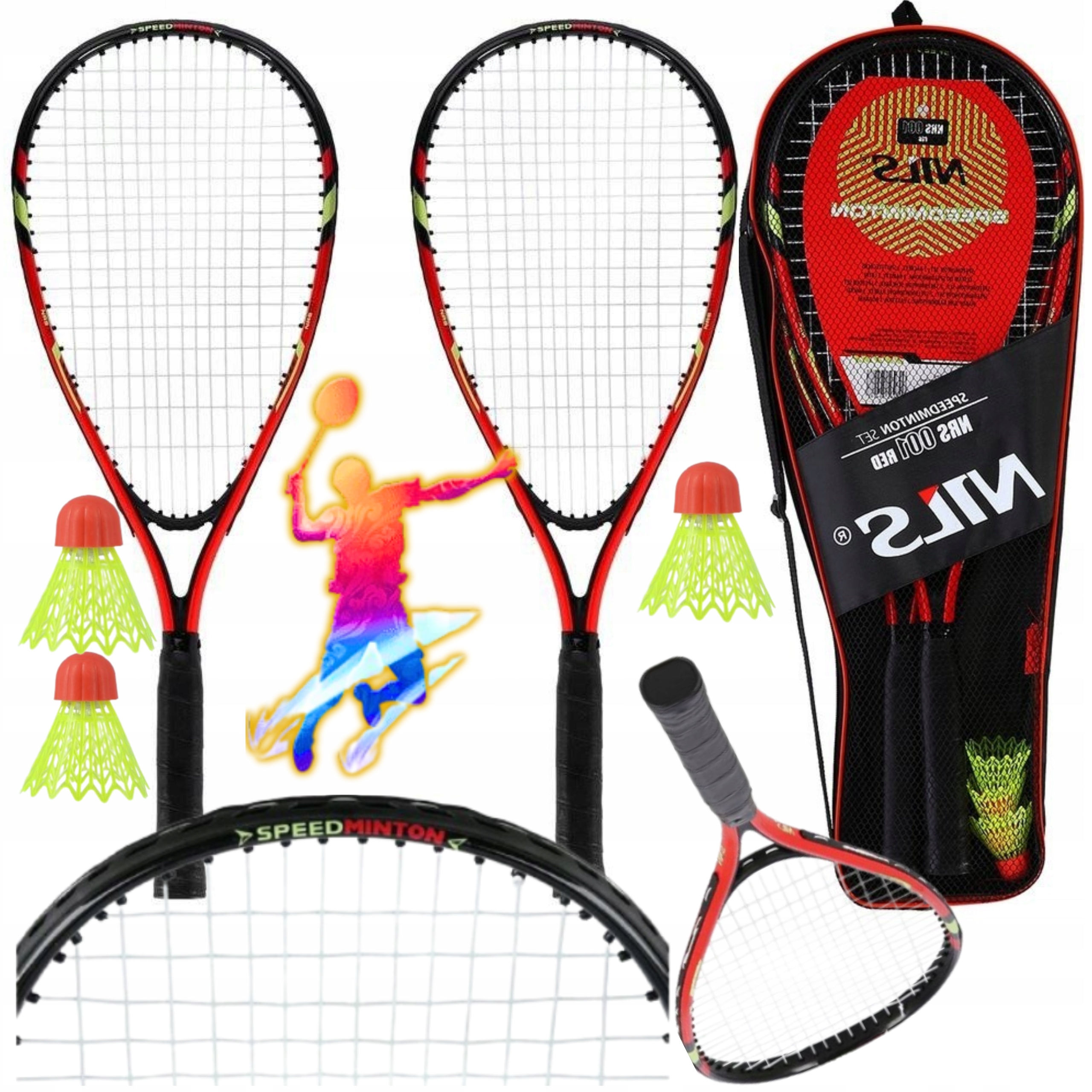 ZESTAW RAKIET Z LOTKĄ 2 RAKIETKI 3 LOTKI GRATIS POKROWIEC ZESTAW BADMINTON