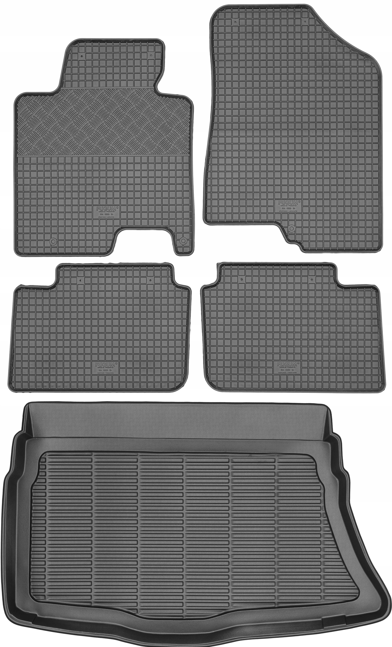 Kia Ceed I Hatchback 2012-2018 Sada Gumové rohože rohož