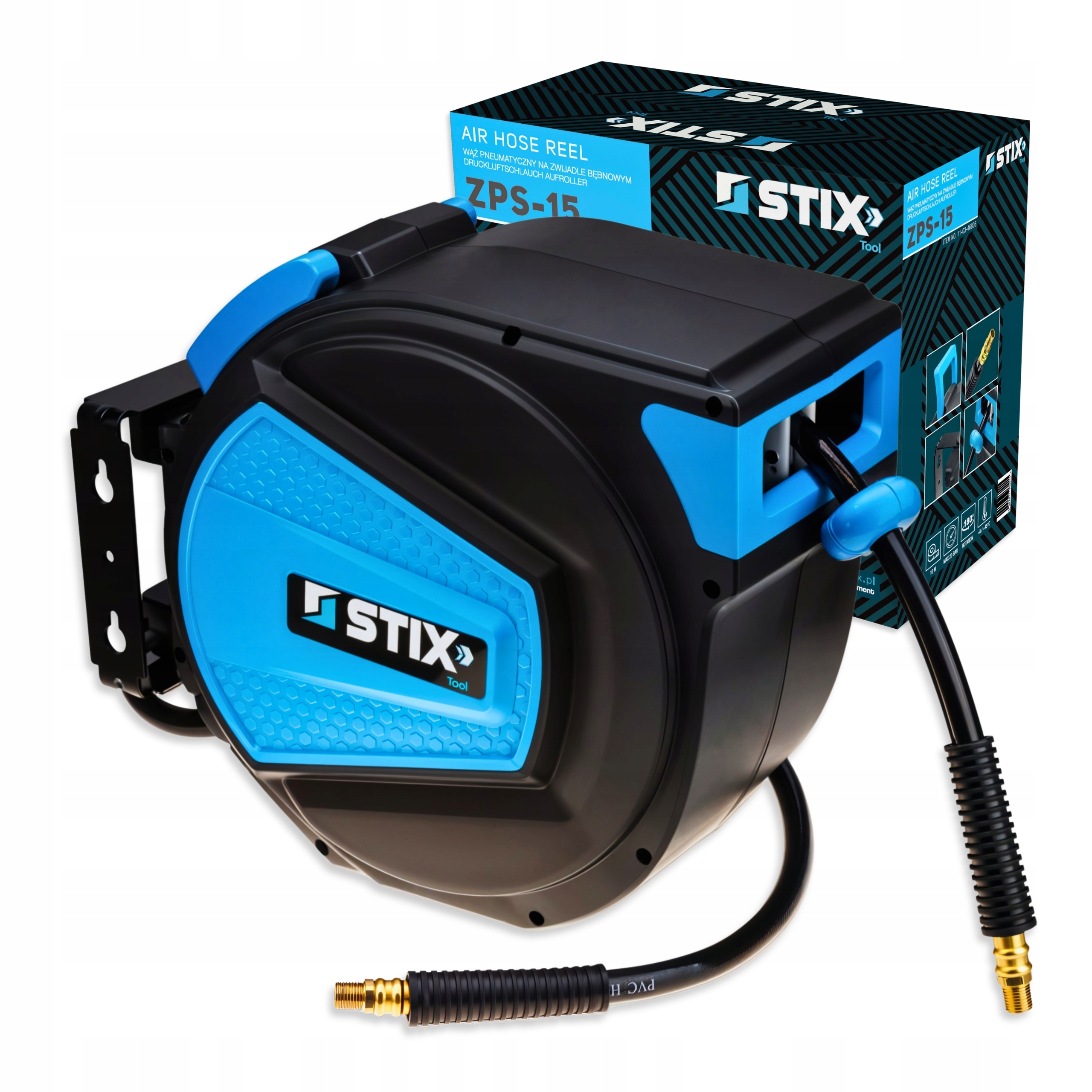Navíječ Pneumatické Hadice 15 M Automaticky Navíjecí Kabel Buben Stix