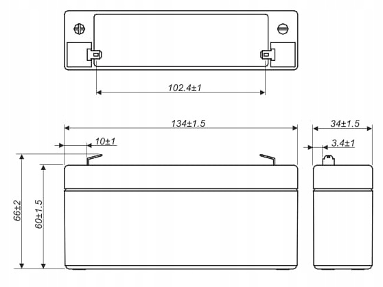 AKUMULATOR BATERIA PRZEMYSŁOWY MWPOWER 3.4Ah 6V MW3,4-6 MW3.4-6 KASY ALARM EAN (GTIN) 3701070017154