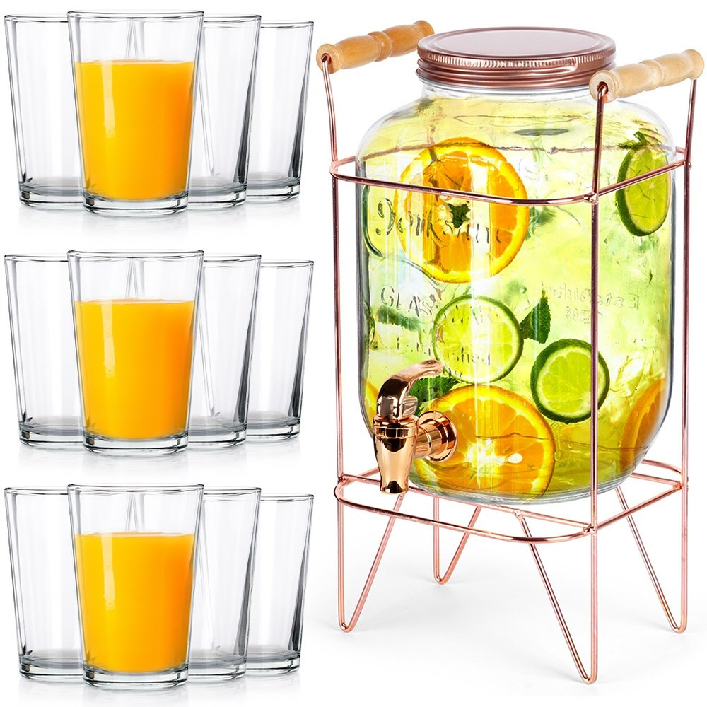 Dávkovač Sklenice ve sklenici s kohoutkem, stojan na kohoutky sklenice