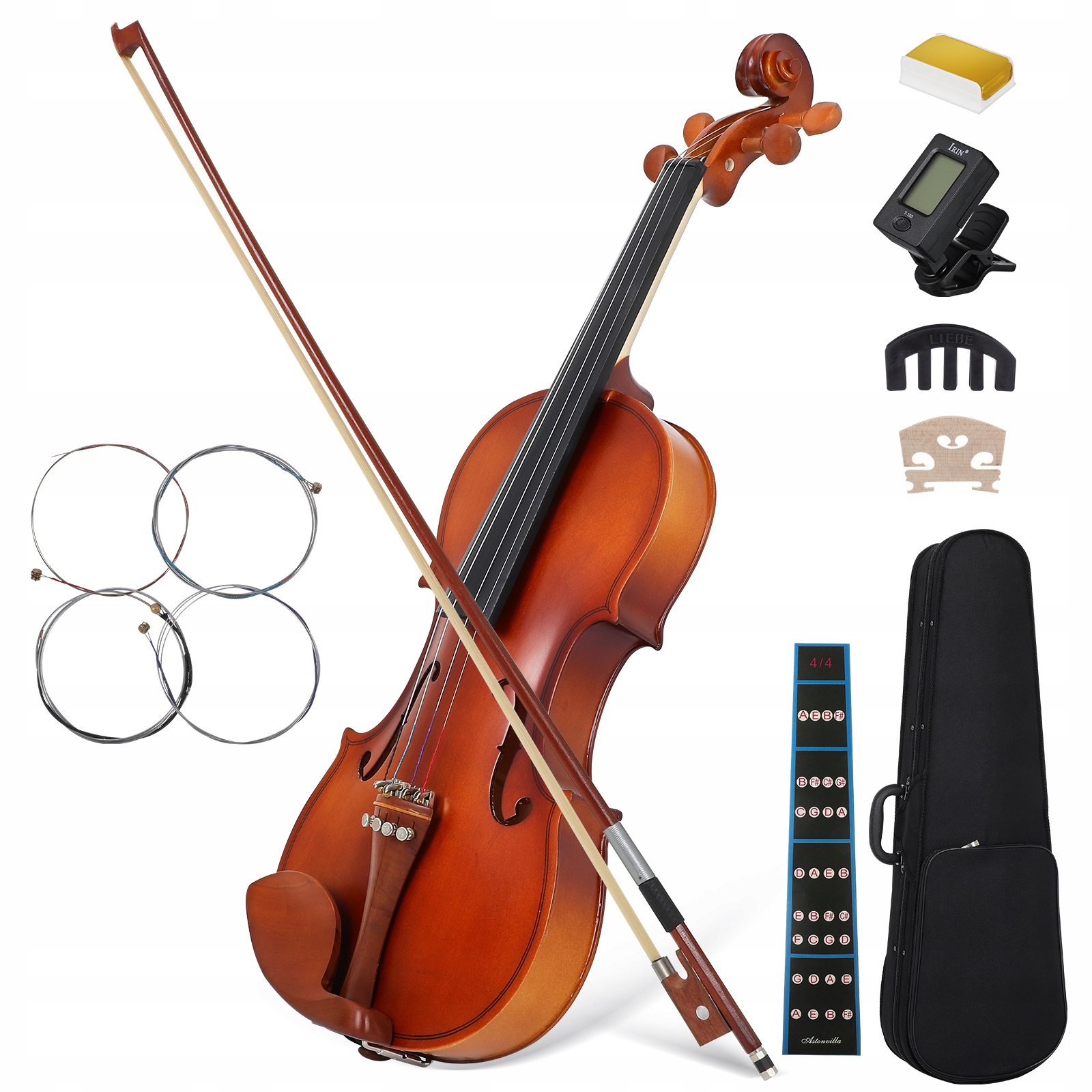 Začátečnická Sada Houslí 4/4 – Ideální Pro Dospělé A Začínající Studenty