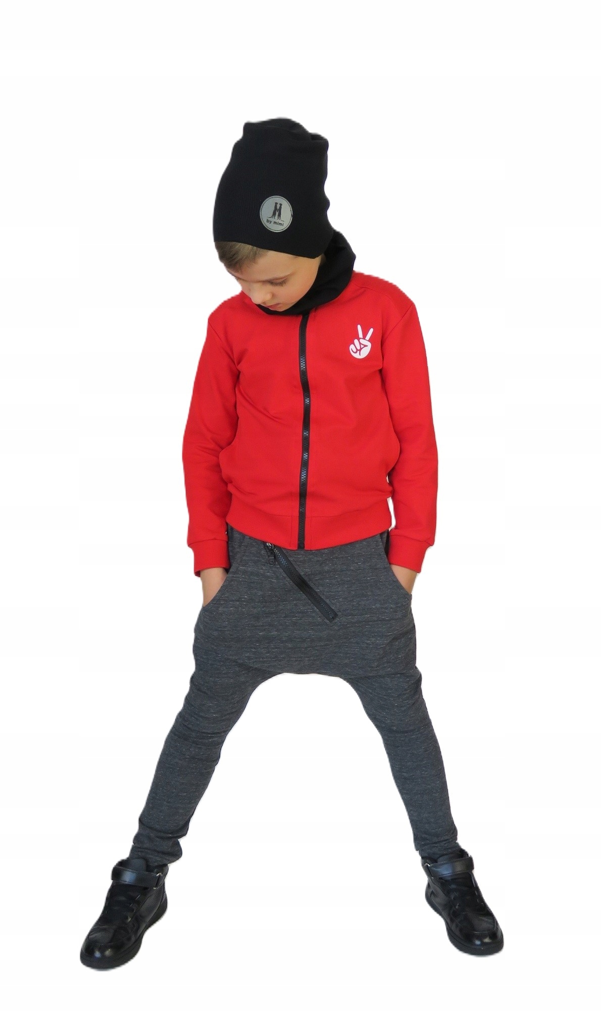 Grafitowe spodnie baggy 122 Caramba Mamma