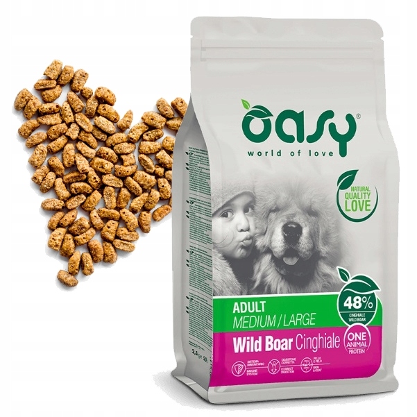 Oasy Karma Sucha Dla Psów Medium Large Wild Boar Monobiałkowa Dzik 12kg