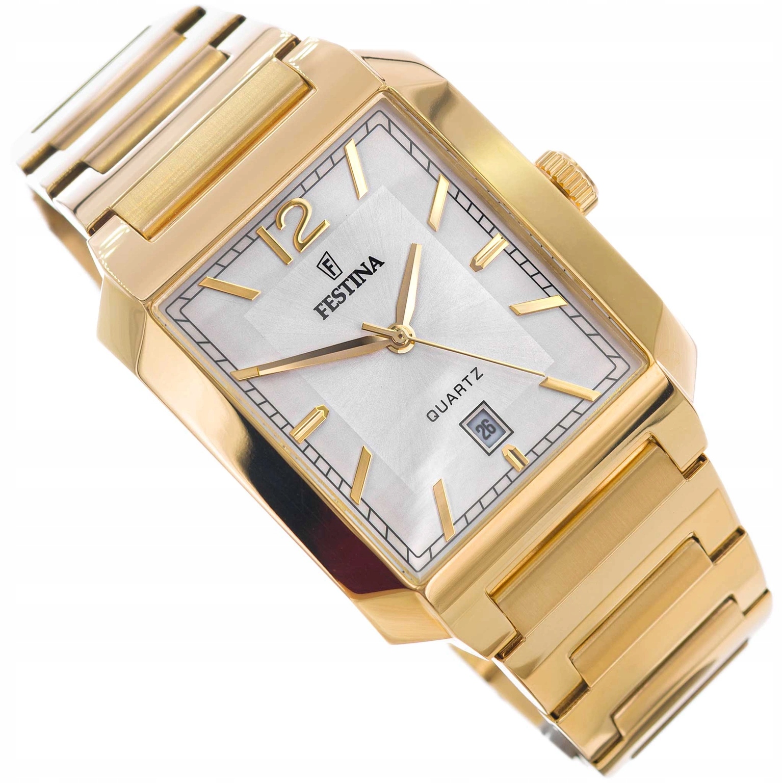 Pánské Hodinky Festina F20678/2 Classic Zlaté Na Ocelovém Náramku S Datumovka