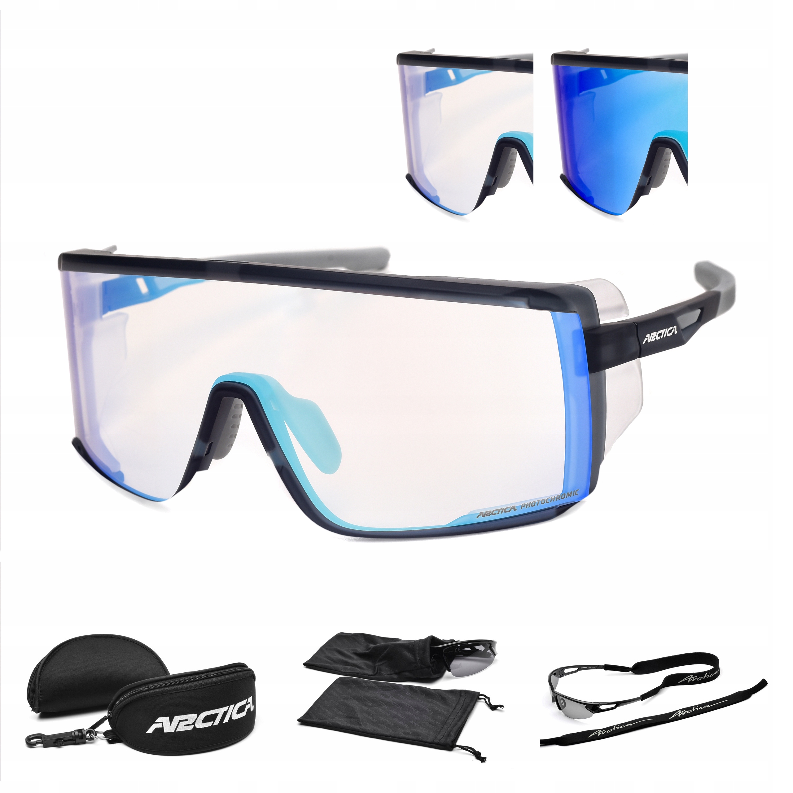 Fotochromatické Cyklistické Brýle 1-3 UV400 Arctica S-365FR Revo Boční Kryty