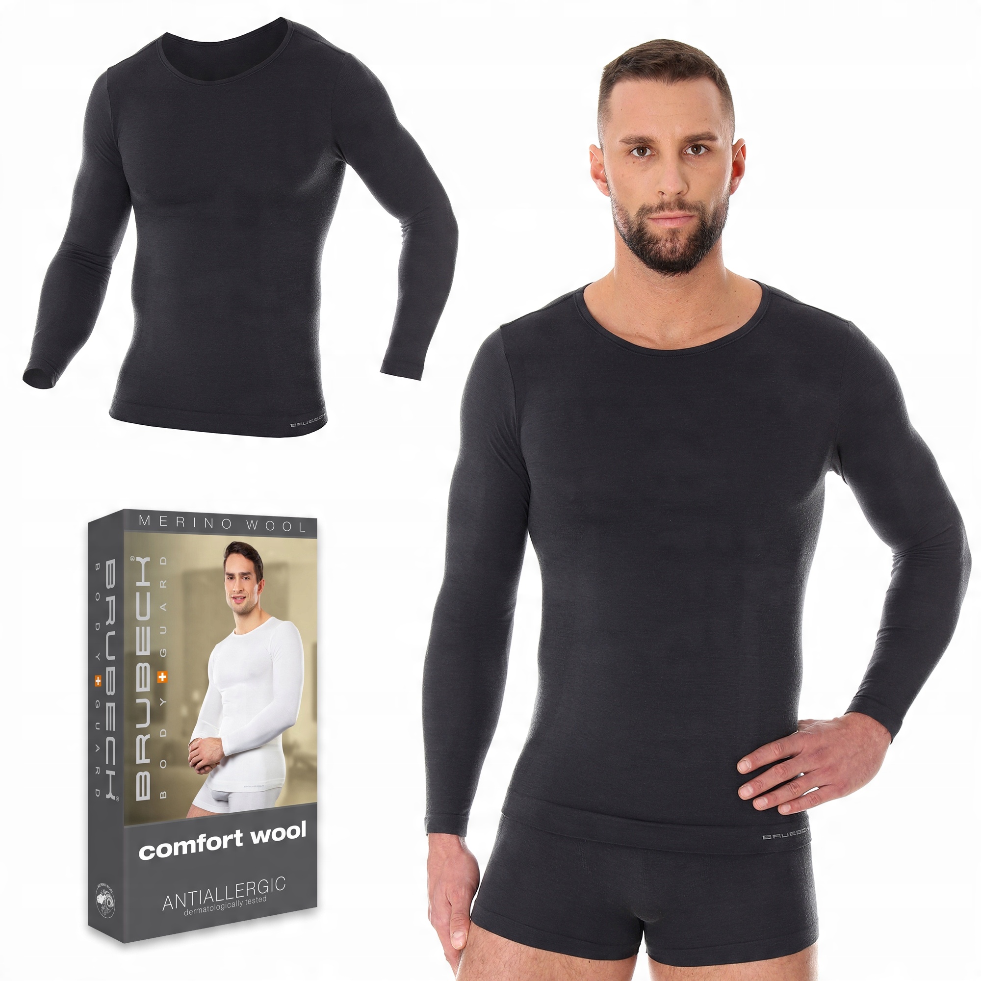 

Brubeck LS11600 koszulka męska termo Wełniana - XL