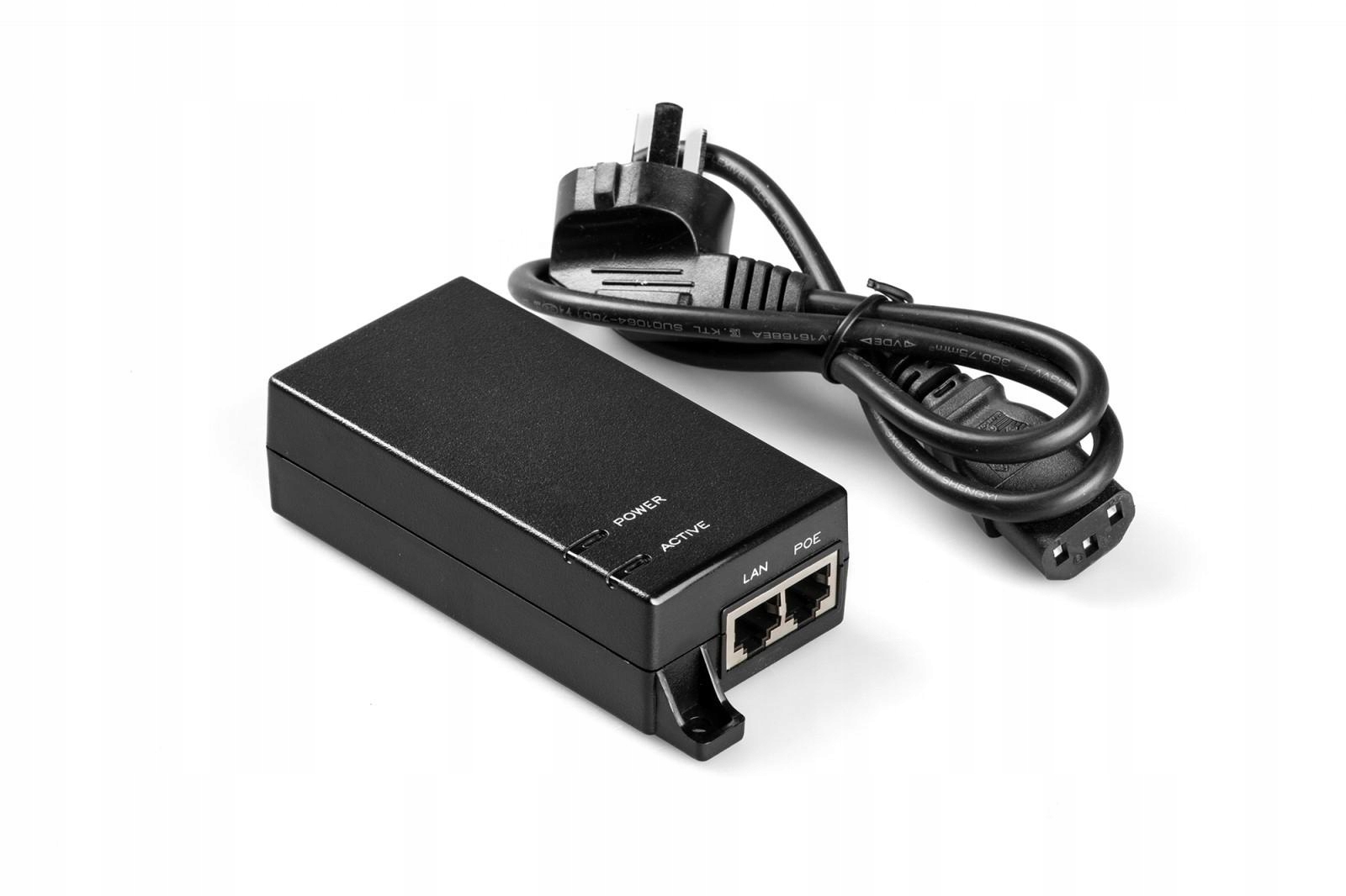 Zasilacz/Adapter PoE 802.3af, max. 48V 15.4W Gigabit 10/100/1000Mbps