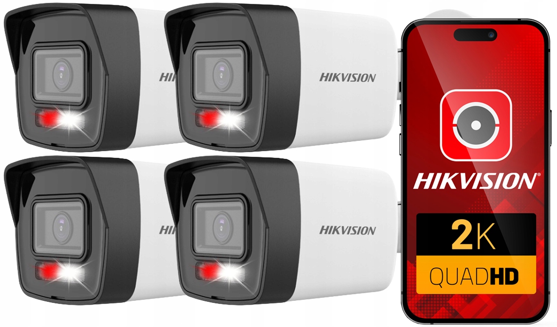 Kamera Ip 4Mpx Sada x4 Hikvision PoE Ir Detekcia